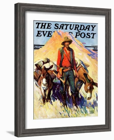 "Miner and Donkeys," Saturday Evening Post Cover, May 27, 1933-William Henry Dethlef Koerner-Framed Giclee Print