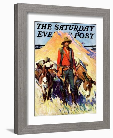 "Miner and Donkeys," Saturday Evening Post Cover, May 27, 1933-William Henry Dethlef Koerner-Framed Giclee Print