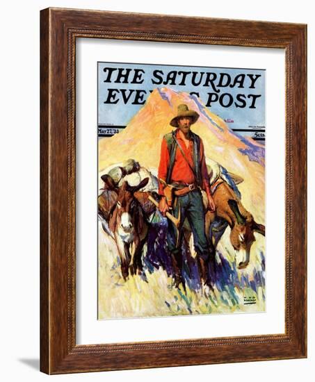 "Miner and Donkeys," Saturday Evening Post Cover, May 27, 1933-William Henry Dethlef Koerner-Framed Giclee Print