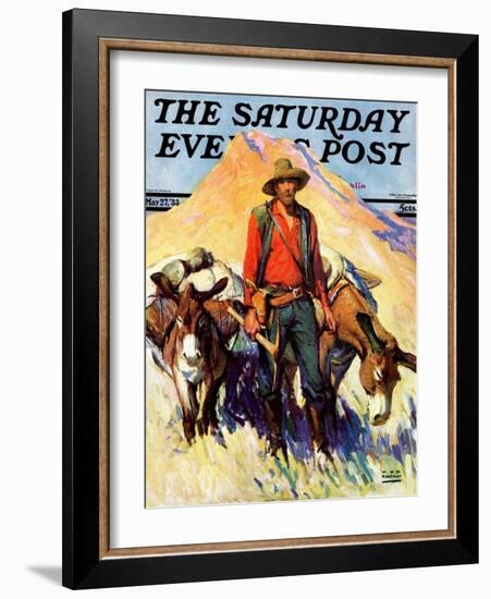 "Miner and Donkeys," Saturday Evening Post Cover, May 27, 1933-William Henry Dethlef Koerner-Framed Giclee Print