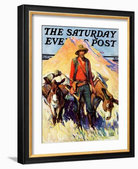 "Miner and Donkeys," Saturday Evening Post Cover, May 27, 1933-William Henry Dethlef Koerner-Framed Giclee Print