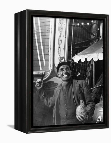 Miner at a Fairground, Conisbrough, Near Doncaster, South Yorkshire, 1955-Michael Walters-Framed Premier Image Canvas