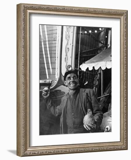 Miner at a Fairground, Conisbrough, Near Doncaster, South Yorkshire, 1955-Michael Walters-Framed Photographic Print