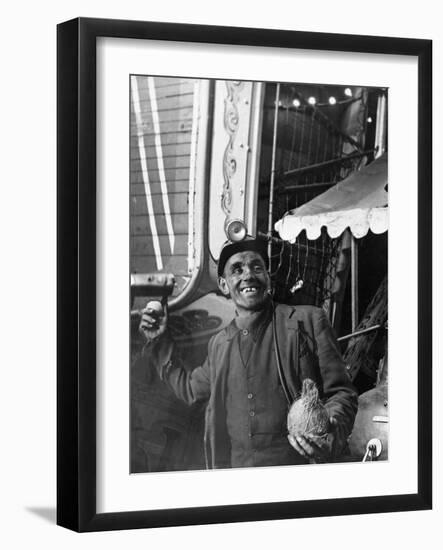 Miner at a Fairground, Conisbrough, Near Doncaster, South Yorkshire, 1955-Michael Walters-Framed Photographic Print