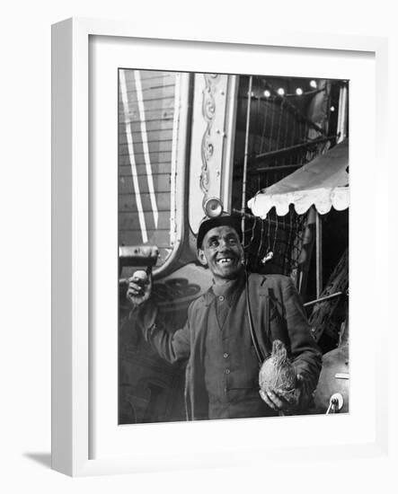 Miner at a Fairground, Conisbrough, Near Doncaster, South Yorkshire, 1955-Michael Walters-Framed Photographic Print