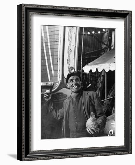 Miner at a Fairground, Conisbrough, Near Doncaster, South Yorkshire, 1955-Michael Walters-Framed Photographic Print