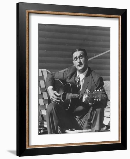 Miner Maurice Ruddick Playing Guitar-Carl Mydans-Framed Photographic Print
