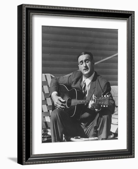 Miner Maurice Ruddick Playing Guitar-Carl Mydans-Framed Photographic Print