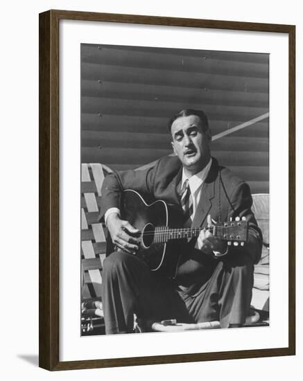 Miner Maurice Ruddick Playing Guitar-Carl Mydans-Framed Photographic Print