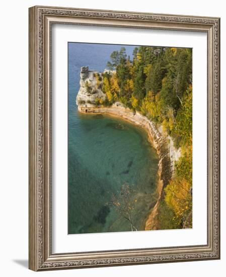 Miner's Castle overlook on Lake Superior, Munising, Upper Peninsula, Michigan, USA-Walter Bibikow-Framed Photographic Print