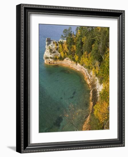 Miner's Castle overlook on Lake Superior, Munising, Upper Peninsula, Michigan, USA-Walter Bibikow-Framed Photographic Print