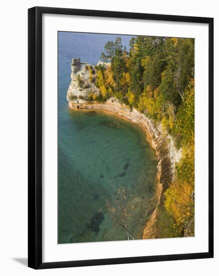 Miner's Castle overlook on Lake Superior, Munising, Upper Peninsula, Michigan, USA-Walter Bibikow-Framed Photographic Print