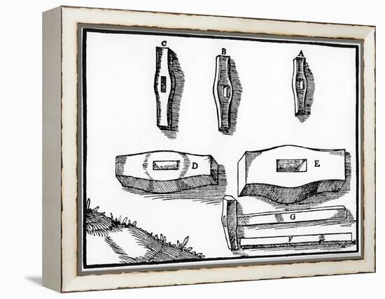 Miner's Hammers of Various Sizes, 1556-null-Framed Premier Image Canvas