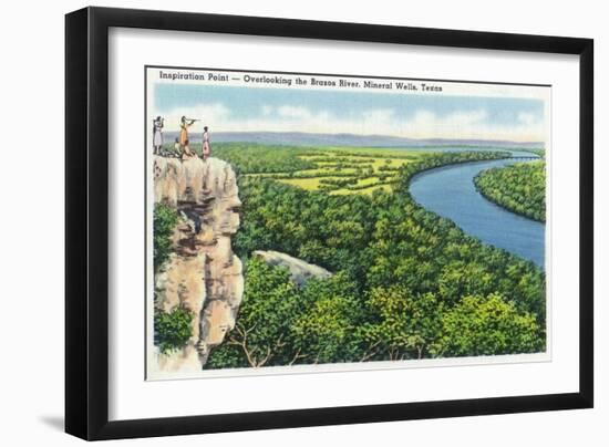 Mineral Wells, Texas - Overlooking the Brazos River from Inspiration Point, c.1945-Lantern Press-Framed Art Print