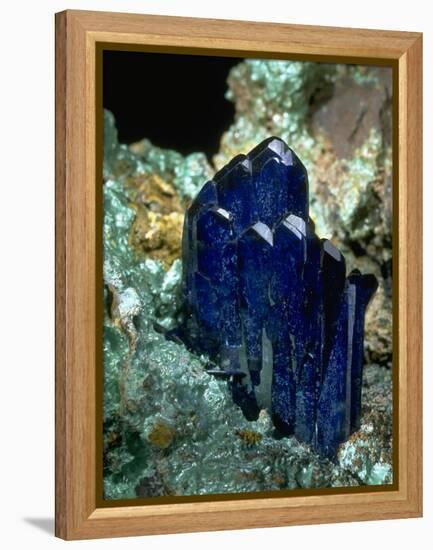 MineralCalendar: Azurite with Malachite. Bisbee, Arizona-null-Framed Premier Image Canvas