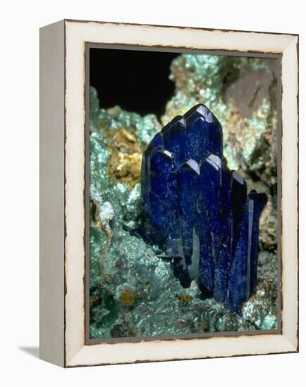 MineralCalendar: Azurite with Malachite. Bisbee, Arizona-null-Framed Premier Image Canvas
