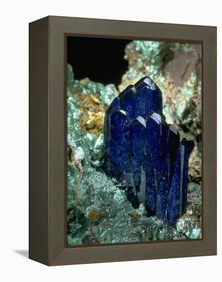 MineralCalendar: Azurite with Malachite. Bisbee, Arizona-null-Framed Premier Image Canvas