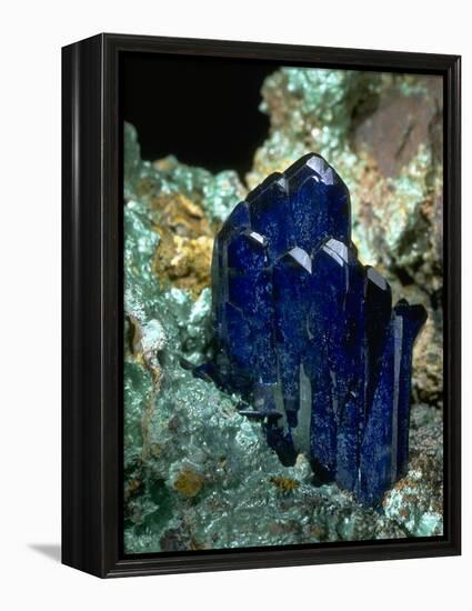 MineralCalendar: Azurite with Malachite. Bisbee, Arizona-null-Framed Premier Image Canvas