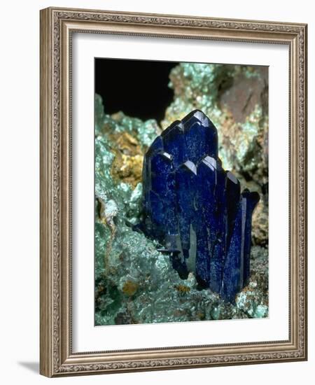 MineralCalendar: Azurite with Malachite. Bisbee, Arizona-null-Framed Photographic Print