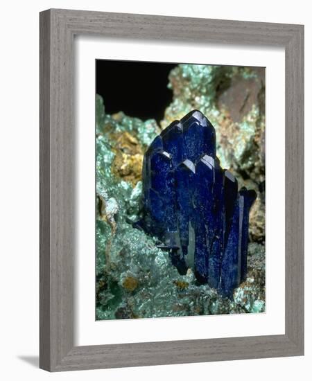 MineralCalendar: Azurite with Malachite. Bisbee, Arizona-null-Framed Photographic Print