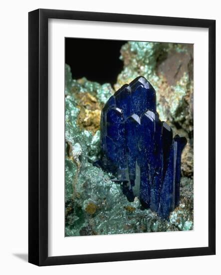 MineralCalendar: Azurite with Malachite. Bisbee, Arizona-null-Framed Photographic Print