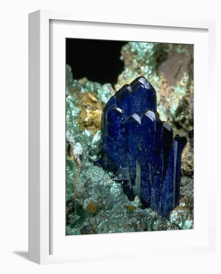 MineralCalendar: Azurite with Malachite. Bisbee, Arizona-null-Framed Photographic Print