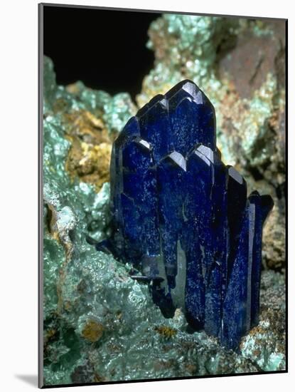 MineralCalendar: Azurite with Malachite. Bisbee, Arizona-null-Mounted Photographic Print