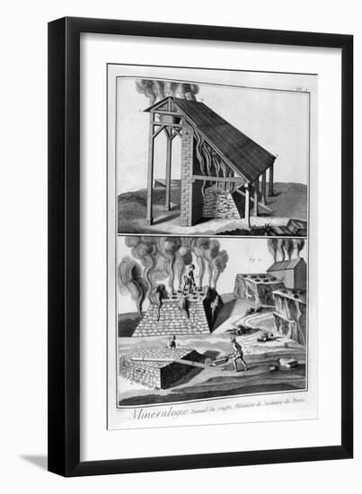 Mineralogy, Extracting Sulphur from Pyrites, 1751-1777-null-Framed Giclee Print