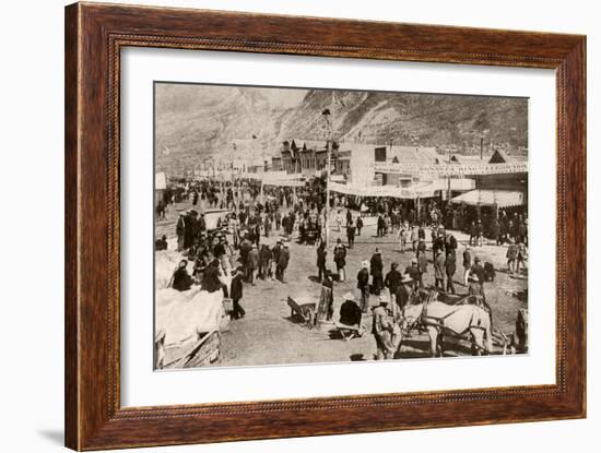 Miners and New Settlers Crowding Dawson City During the Klondyke Gold Rush, 1900-null-Framed Photographic Print