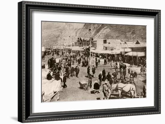 Miners and New Settlers Crowding Dawson City During the Klondyke Gold Rush, 1900-null-Framed Photographic Print