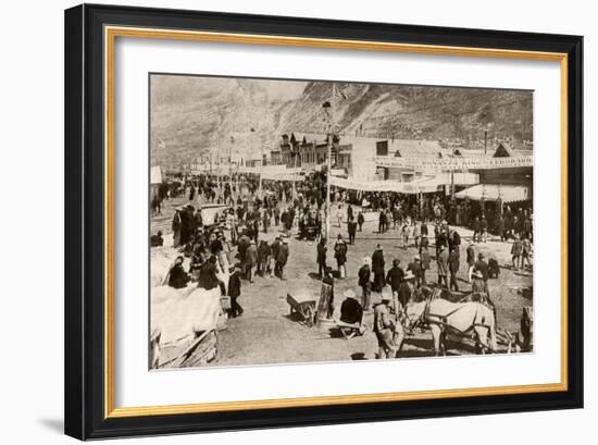 Miners and New Settlers Crowding Dawson City During the Klondyke Gold Rush, 1900-null-Framed Photographic Print