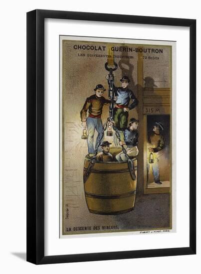 Miners Descending a Shaft-null-Framed Giclee Print