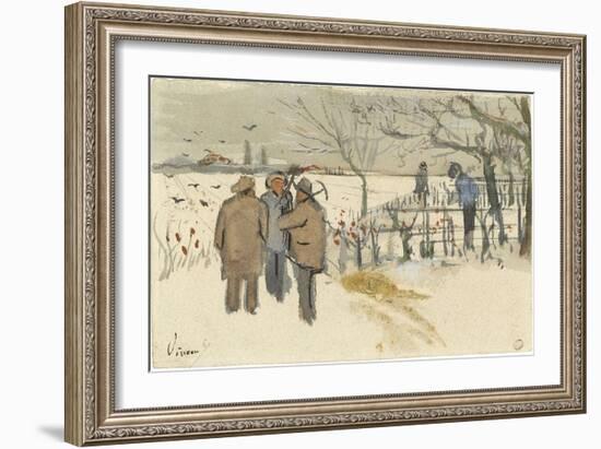 Miners in the Snow-Vincent van Gogh-Framed Giclee Print