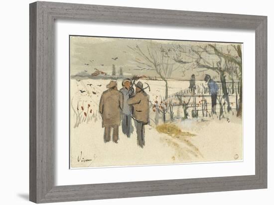 Miners in the Snow-Vincent van Gogh-Framed Giclee Print