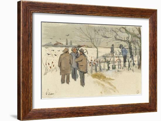 Miners in the Snow-Vincent van Gogh-Framed Giclee Print