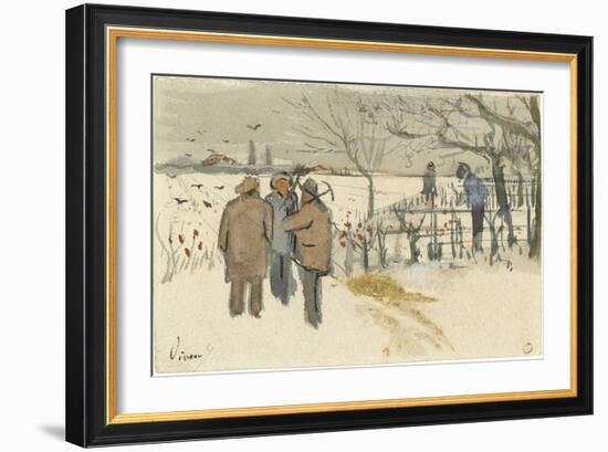 Miners in the Snow-Vincent van Gogh-Framed Giclee Print