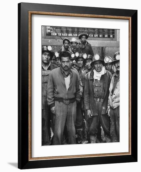 Miners with Boss of Communist Run Miners Union in Bolivia Ireno Pimentel-Dmitri Kessel-Framed Photographic Print