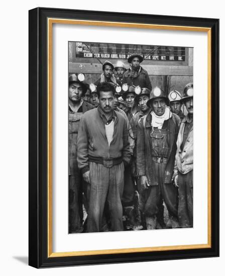 Miners with Boss of Communist Run Miners Union in Bolivia Ireno Pimentel-Dmitri Kessel-Framed Photographic Print