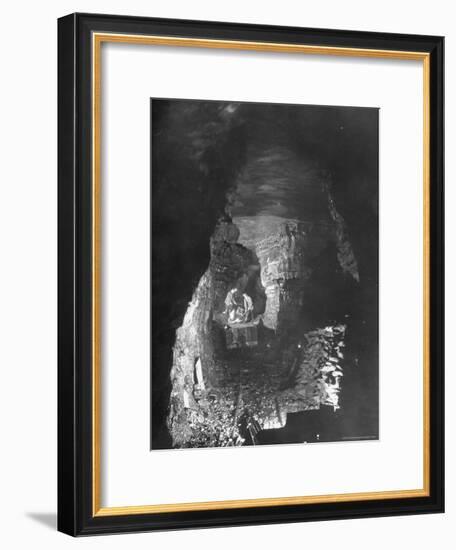 Miners Working a Rich Vein in Tunnel of the Powderly Anthracite Coal Mine, Owned by Hudson Coal Co-Margaret Bourke-White-Framed Premium Photographic Print