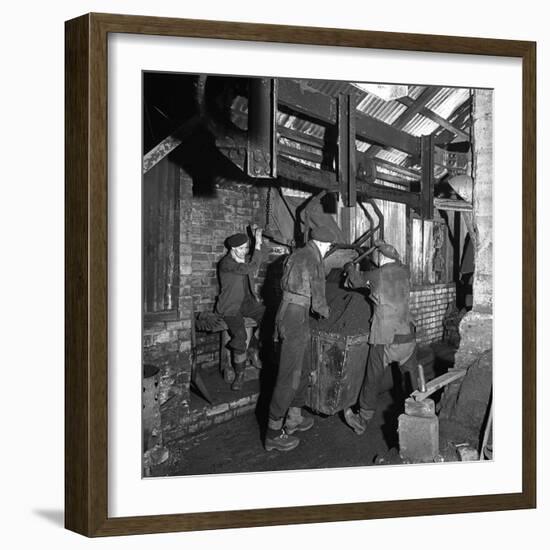 Miners Working in Mitchell Main Colliery Near Barnsley, South Yorkshire, 1956-Michael Walters-Framed Photographic Print