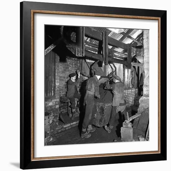 Miners Working in Mitchell Main Colliery Near Barnsley, South Yorkshire, 1956-Michael Walters-Framed Photographic Print
