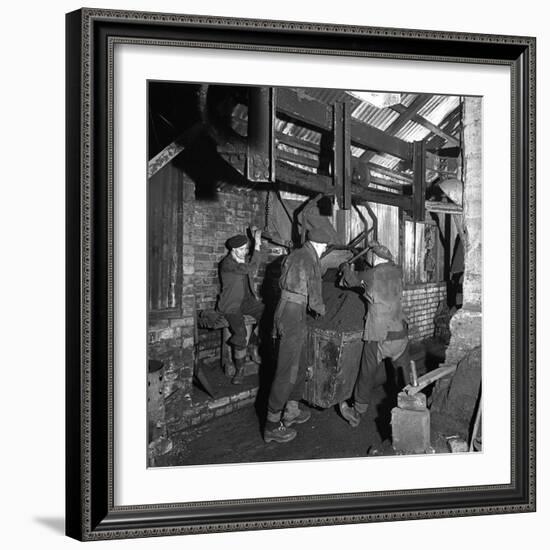 Miners Working in Mitchell Main Colliery Near Barnsley, South Yorkshire, 1956-Michael Walters-Framed Photographic Print