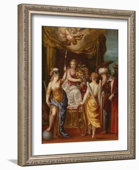 Minerva, Abundance and Fortune (Oil on Copper)-Hendrik van the Elder Balen-Framed Giclee Print