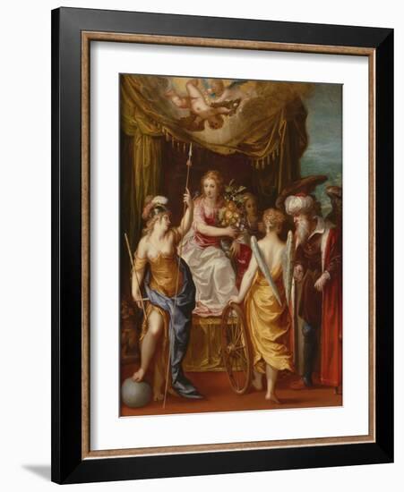 Minerva, Abundance and Fortune (Oil on Copper)-Hendrik van the Elder Balen-Framed Giclee Print