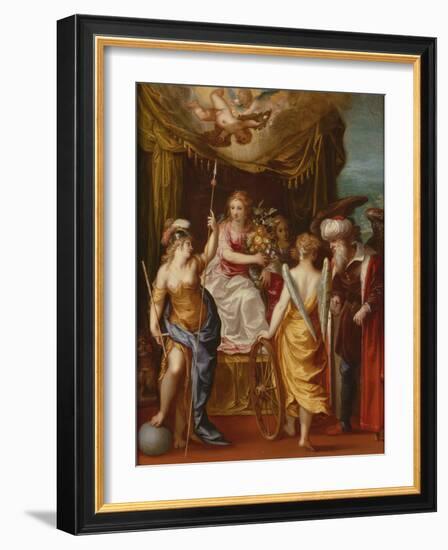 Minerva, Abundance and Fortune (Oil on Copper)-Hendrik van the Elder Balen-Framed Giclee Print