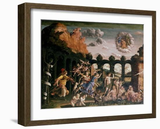 Minerva Chasing the Vices from the Garden of Virtue, C1502-Andrea Mantegna-Framed Giclee Print