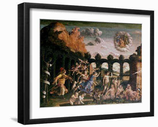Minerva Chasing the Vices from the Garden of Virtue, C1502-Andrea Mantegna-Framed Giclee Print