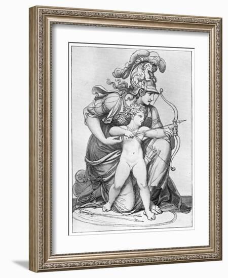 Minerva Directing the Arrow of Cupid, Late 18th-Early 19th Century-Richard Cosway-Framed Giclee Print