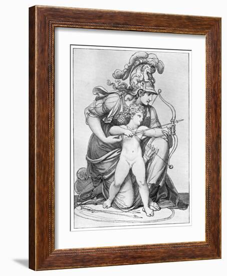 Minerva Directing the Arrow of Cupid, Late 18th-Early 19th Century-Richard Cosway-Framed Giclee Print