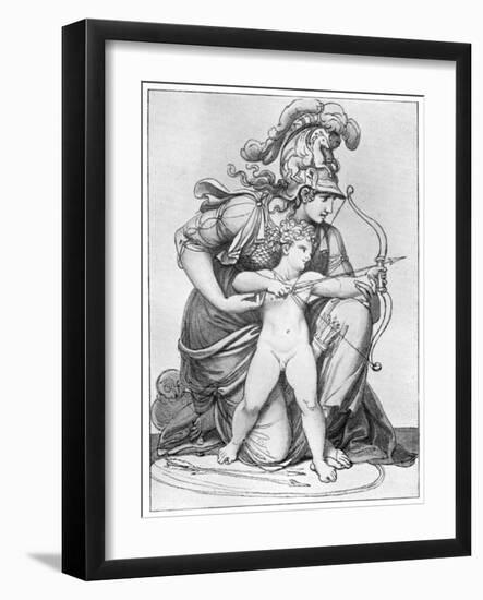 Minerva Directing the Arrow of Cupid, Late 18th-Early 19th Century-Richard Cosway-Framed Giclee Print